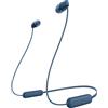 Sony WI-C100 - Cuffie wireless bluetooth, Fino a 25 ore di autonomia, Microfono integrato per telefonate, Compatibile con assistente vocale (Blu)