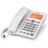 SPC Office ID 2 - Telefono fisso con display illuminato, 4 memorie dirette e 10 indirette, 2 livelli di suoneria, ID chiamante, segnale luminoso, vivavoce, da tavolo o a parete - Bianco