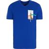 Armani Exchange Maglietta Slim Fit con Scollo a V Empire State Graphic Logo T-Shirt, Ultramarine, L Uomo