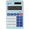 MAUL Calcolatrice M8, grande display, 8 cifre, funzioni standard per ufficio, casa, scuola, tasti funzione colorati, solare/batteria, blu
