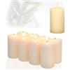 Candelo Set di 8 candele di Natale - Champagne 5,8 cm x 12 cm - Avvento candela decorazione natalizia per corona dell'Avvento