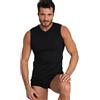 Basic Cotton Maglia Smanicata Da Uomo Cotone Elasticizzato Scollo A V