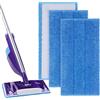 Vicloon Pad Microfibra, 3 Pezzi Sostituzione Pulizia, Panno Mocio Compatibile Con Swiffer Wetjet e La Maggior Parte Dei Mop Con Velcro Da 25-30 cm, Intrappola Polvere e Peli, Blu