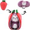 FLIPETZ Les Déglingos - FLIPETZ - Peluche viola gufetto/fragola - gufo copertura reversibile - Peluche morbido per neonati - Idee regalo per la nascita