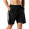 HMIYA Pantaloncini Sportivi da Uomo Running Shorts con Tasca con Zip per Jogging Fitness (Aronablue,XXL)