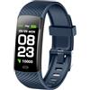 SMART-J Smartwatch Uomo Donna,Orologio Fitness Cardiofrequenzimetro/SpO2/Sonno/Contapassi, Notifiche Smart Watch Activity Tracker per iOS Android con Bluetooth 4.0 Batteria 90mha (Blu)