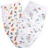 Vicloon Baby Swaddle Coperta Neonato 100% Cotone, Copertina Avvolgente Regolabile per Fasciature 0-3 Mesi, Taglia S (Astronauti e Animali)