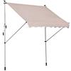 Outsunny Tenda da Sole 2x1.5 m per Esterno a Rullo con Manovella, Telaio Telescopico e Angolazione Regolabile, Beige