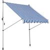 Outsunny Tenda da Sole 2x1.5m per Esterno a Rullo con Manovella, Telaio Telescopico e Angolazione Regolabile, Blu