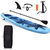 HOMASIS Tavola Sup Gonfiabile, Tavola da Surf Gonfiabile con Leash di Sicurezza, Remo, Pompa, Pinna Centrale, Zaino e Kit di Riparazione, Sup Gonfiabile per Giovani e Adulti, Blu (L)