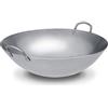 Craft Wok 46 cm Wok in acciaio al carbonio martellato a mano, grande, 45,7 cm (fondo rotondo), 731W87-18in