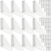 Floatdream 12 Pezzi Squadrette Angolari di Supporto Triangolo, Connettori Angolari in Acciaio Inox, Connettore Angolare a 90 Gradi, Utilizzare per Stabilizzare Letti, Armadi, Ecc（Bianco）