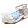 New front Bambine e Ragazze Scarpe col Tacco Principessa Elsa Scarpe da Principessa Scarpe per Costumi e Travestimenti Natale Carnevale martedì Grasso Regali Compleanno Antiscivolo,Argento,28