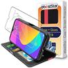 ebestStar - Cover per Xiaomi Mi 9 Lite, Custodia Libro Protezione Portafoglio, Pelle PU Porta Carte, Nero/Rosso + Vetro Temperato