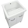 Jo-Bagno.it Mobile LAVATOIO Ceramica 60 x 60 x H 86 DOMINA Design Bianco Incluso di PILETTA in Acciaio E SIFONE Pilozza Profonda 33 cm con strizzatoio