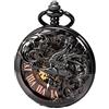 TREEWETO Orologio da tasca meccanico antico fortunato drago quadrante scheletro con catena per uomini donne + scatola, 5. bronzo marrone, 5. bronzo marrone