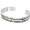 Treasure Bay Bracciale rigido da uomo in argento Sterling 925 aperto | 12 mm intrecciato braccialetto da uomo, Misura unica, Argento sterling, senza pietra