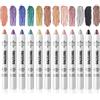 Pure Vie Matitone Ombretto, 12pcs Matita Stick Occhi Ombretti In Crema Glitter Marrone Waterproof Lunga Durata Eyeshadow Illuminante Contouring Stick Trucci per Ragazza Donna