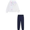 Champion Legacy Sweatsuits G - Happy Graphic Ultralight Spring Terry Hooded Full-Zip Tuta sportiva, Bianco/Blu Marino, 7-8 anni Bambine e ragazze SS24