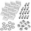 JReHuiG 20 Pezzi Staffe Angolari a L, Profilo Angolare in Alluminio 30 x 30 x 27mm, Squadrette Fissaggio, con Accessori di Montaggio, per Profili, Finestra Porta (3030)