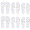 Hestya 6 Paia Infradito Bianche Sfuse per Ospiti di Nozze con Etichetta di Taglia e Corde per Matrimonio Unisex, 3 Dimensioni