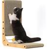 FUKUMARU Tiragraffi per Gatti Verticale a Forma di L Alta 48 cm per Parete e Angolo, Con Gioco Gatti Con Pallina Da Interno, In Cartone