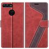 MOBESV Custodia Huawei P Smart 5,65 Cellulare, Cover a Libro Huawei P Smart, Custodia in Pelle Huawei P Smart Magnetica Cover per Huawei P Smart, Elegante Rosso