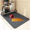 ZVO Tappetino Scolapiatti, Tappetino da Csuper Assorbente, Tlavandino Cucina, Tappetino da Caffè ad Asciugatura Rapida, Tappetino in Gomma Antiscivolo Cucina 40 x 50 cm-Grigio Scuro