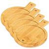 Westmark 697322EB - Set di 4 piatti in bambù, con manico e scanalatura, rotondi, superficie 19 x 14 cm, in bambù, tapas + Friends, colore: Marrone chiaro