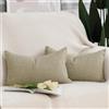Madizz 2 Pezzi Lino Copricuscini Morbido Decorativo Fodere per Cuscino Lusso Stile per Divano Camera da Letto 30x50 cm Giallo