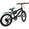 FUROMG Bicicletta per bambini e ragazzi, mountain bike, bicicletta, in acciaio al carbonio, freno a doppio disco, 20 pollici, 6 marce, colore verde