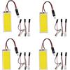 YM E-Bright COB Bianco eccellente 4-Pack 36-SMD LED pannello cupola lampada Auto auto interni lettura targa tetto luce soffitto interno via cavo lampada con 4BA9S, l'adattatore