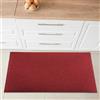 Comart, Tappeto Weaving da Cucina, Fondo Antiscivolo in Gomma, Assorbente, Poliestere Intrecciato, Elegante e Resistente, Passatoia in Tinta Unita, da Corridoio, Lavabile, Colore Bordeaux 50x80 cm