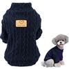 SMALLLEE_LUCKY_STORE Pet Cable Knit Pullover Maglioni per Cani di Piccola Taglia Cat Girl Boy Accogliente Morbido Collo Alto Camicia Felpe Cappotto Invernale Caldo Cucciolo Yorkie Chihuahua Vestiti