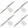 QUARKZMAN RC Eliche 2 Paletta Lame Attrezzi 5x5 Pollici Grigio con Adattatori cerchi per Elettrico Aereo Aereoplano, 4pz