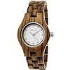 Holzwerk Germany Orologio da donna realizzato a mano moderno alla moda, ecologico, in legno, marrone e bianco, con strass, analogico, classico orologio al quarzo, Marrone., Bracciale