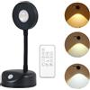 Vicloon Applique da Parete per Interni, Faretti da Parete con 3 Modalità di Colore, Lampada da Parete a LED con Ricaricabile USB, Lampada a Muro Rotazione di 360°, Luci da Parete con Telecomando Nero