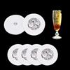 LbsAMP 6 Pezzi Sottobicchieri a LED Circolari Bianchi Luminosi Diametro 60mm Sottobicchiere Lmpermeabili LED per Bevande Tazza Caffè Birra Bottiglia di Vino Bar Club Matrimoni Feste