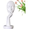 Fulenyi Statua del viso da donna - Pensatore signora in resina, espositore per ciglia finte, decorazione per la casa per tavolo, libreria, bancone, soggiorno, studio, regalo