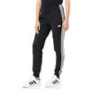 adidas Essentials Single Jersey 3-stripes Joggers Pantaloni sportivi, Black/White, M Donna