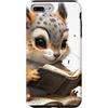 cutesy creation co. Custodia per iPhone 7 Plus/8 Plus Carino anime scoiattolo / scoiattolo leggere una biblioteca libro arte