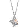 Engelsrufer Collana da donna in argento sterling e angelo custode con ciondolo a forma di cuore bicolore - chiusura a moschettone - regolabile in tre lunghezze - senza nichel, 42 cm, Argento sterling,