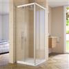 Parama Box doccia estensibile 70-90x70-90 cm vetro 6mm stampato con profili in alluminio anodizzato | Nuuk