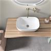BlueLife Mensola sospesa per lavabo bagno 100 cm in legno Naturale BREIS