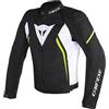 Dainese 1735190Q9046 Avro D2 Tex Jacket Giacca Moto, Nero/Bianco/Giallo Fluo, 46