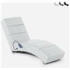 LE ROI DU RELAX Chaise longue massaggiante riscaldante poltrona in similpelle Rennes Colore: Bianco