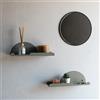 MILUKA Set 2 Mensole da Parete con Appendiabiti, 35 cm in metallo Verde Opaco | Mensole da Muro design con Ganci | Appendini da Muro con Ganci (2, Verde)