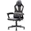 ITEK 4CREATORS CF50 Sedia Gaming ergonomica Nero, schienale reclinabile e poggiatesta regolabili, supporto lombare, comfort e design, ideale come sedia ufficio, sedia per studio e poltrona per gamer