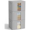 GoMaihe Scatole per Armadio Rigide 3 pezzi 270L: Contenitori per Armadio Cerniera - Piumone, Lenzuola Organizzatore Armadio - Scatole per Vestit (Grigio, 90L)