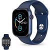 KSIX smart your tech KSIX Urban 4 Orologio Intelligente con Chiamate e Notifiche, Smartwatch con Modalità Sportive, Braccialetto Attività, Monitor Salute, Ampio Schermo 2,15, Assistente vocale, App iOS e Android, Blu